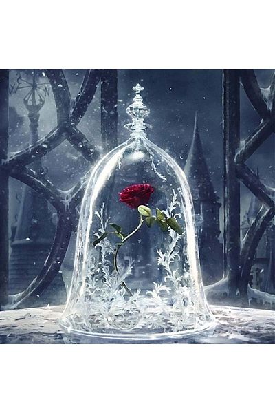MARCEL SANAT Beauty And The Beast Movie Rose Diamond Mosaic Painting 51x51cm