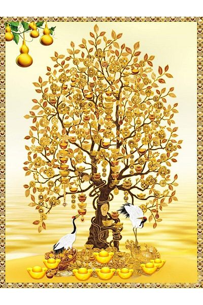 MARCEL SANAT Money Tree-Blessing Tree Marcel Art Diamond Mosaic Painting 56x74 Cm