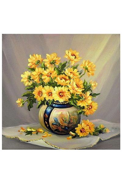 MARCEL SANAT Yellow Flowers Marcel Art Diamond Mosaic Painting 71x69cm