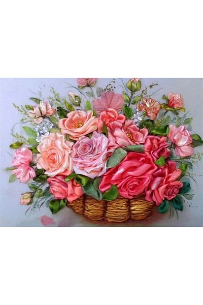 MARCEL SANAT Roses in the Basket Diamond Mosaic Painting 70x50cm