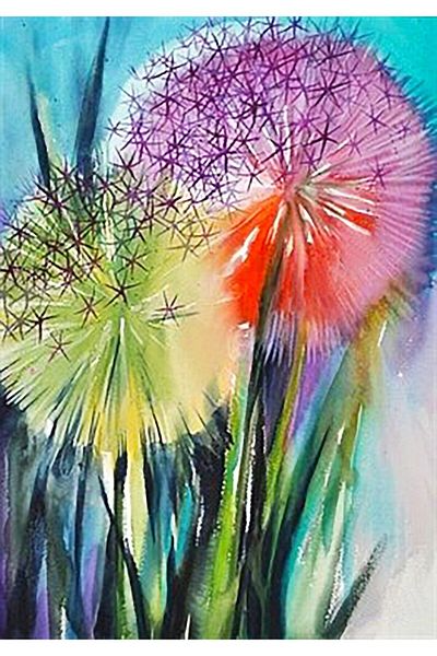 MARCEL SANAT Colorful Dandelion Flower Diamond Mosaic Painting 40x57 Cm