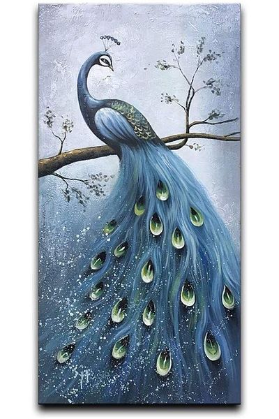 MARCEL SANAT Peacock Marcel Art Diamond Mosaic Painting 38x74cm