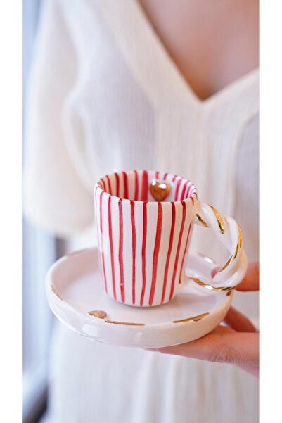 Niyugen Aşk Serisi Türk Kahvesi Fincanı Kırmızı