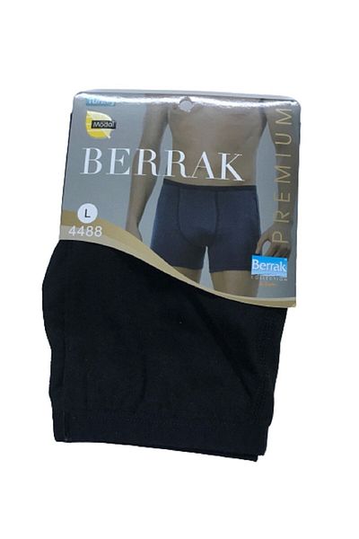 Berrak Ανδρικό μαύρο λεπτό ελαστικό Modal Boxer Short 10 Pack 4488