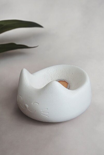 Ghogol Home Διακοσμητικό μπολ κοσμημάτων από λευκό σκυρόδεμα - Kardelen