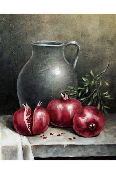 Marcel Kristal Tablo Κόκκινα Ροδάκινα Marcel Art Diamond Μωσαϊκό Πίνακας 41x51cm