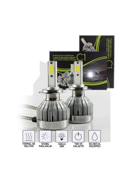 C9 C1 Led Xenon Far Ampülü H7 Beyaz