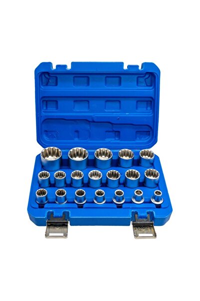 Titi 6180 1/2" Spline 12 Corner Socket Wrench Set 19 Pieces