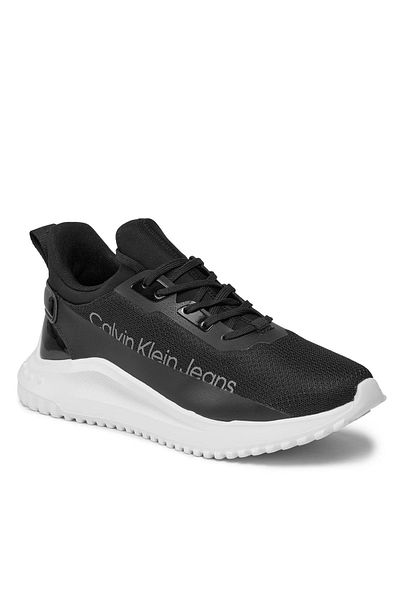 Calvin Klein Women's Brand Logo Flat Sole Non-Slip Daily Use Black Sneaker YW0YW01303-0GM