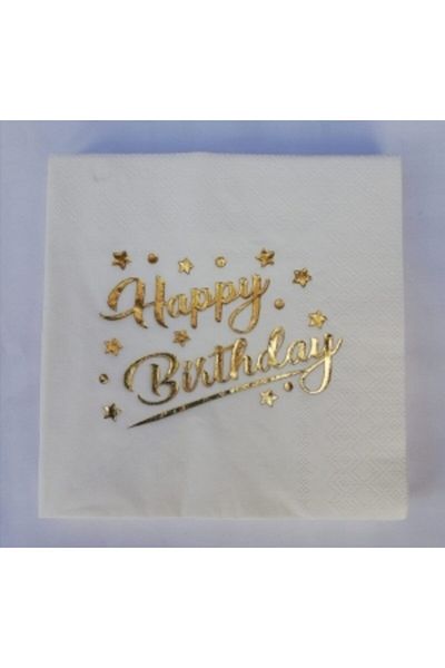 MFM Party Happy Birthday Φύλλο Χρυσό Επιχρυσωμένο 16 Τεμάχια