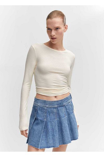 MANGO Woman Fustă mini Tabla jeans