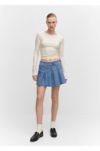 MANGO Woman Fustă mini Tabla jeans