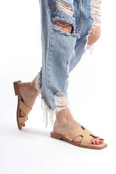 ERNİLA Genuine Leather Women's Slippers - Comfortable and Stylish