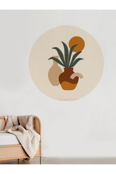 KanvasSepeti ملصق جداري على شكل قماش سميك ذاتي اللصق مزخرف بفن بوهيمي تجريدي