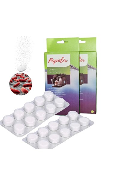 Popüler Kahve Espresso Makineleri Kireç, Yağ Sökücü Temizleme Tableti - 20 Adet Uyumlu