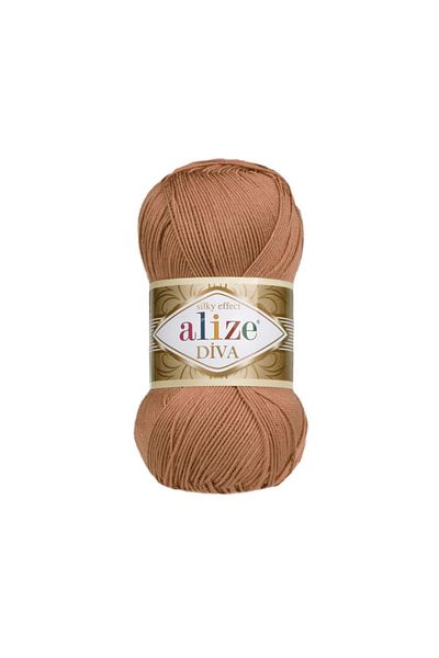 Alize 5 τεμάχια Diva Mercerized String Summer Bikini Bustier Μπλούζα Πλεκτό νήμα 261 Κόκκινο καφέ