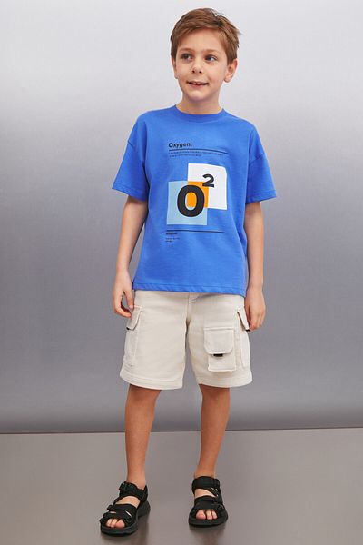 GRIMELANGE Men's Saks Blue Zadıg T-shirt