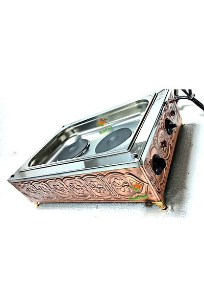 SAFİR Copper Sand Coffee Machine Double Plate Large Size 55x33 Cm A Sand Coffee Sapphire Sand Coffee