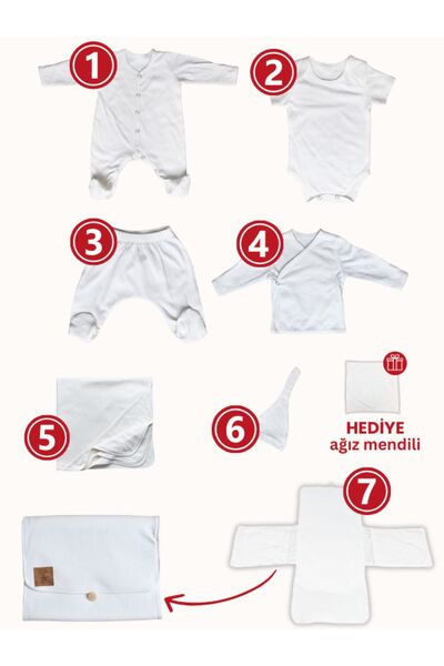 LITTLE DEDI طقم خروج الطفل من المستشفى مكون من 7 قطع معتمد من اللجنة الاقتصاد...