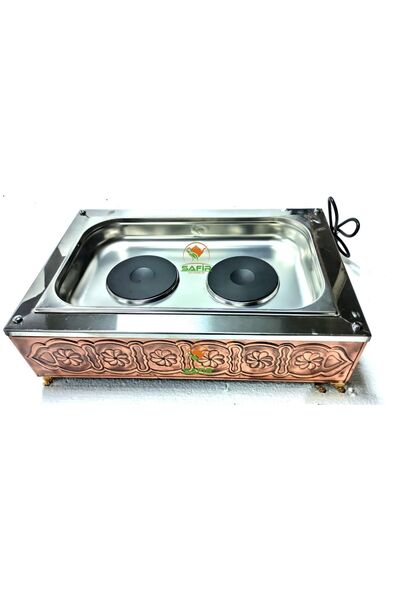 SAFİR Copper Sand Coffee Machine Double Plate Large Size 55x33 Cm A Sand Coffee Sapphire Sand Coffee