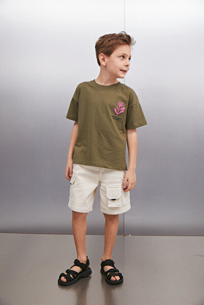 GRIMELANGE Ανδρικό Χακί T-shirt Vardon - Κομψό και Άνετο