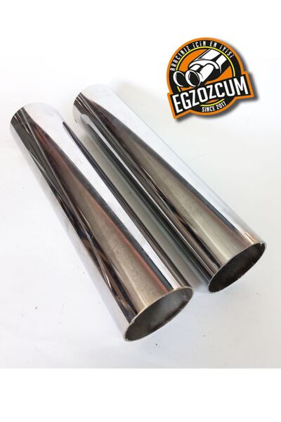 EGZOZCUM 60 Mm. Iç Boru Deliksiz Ses Orani Yüksek Yuvarlak Warex Egzoz Eksoz Ve Nikelaj Çıkış Borusu
