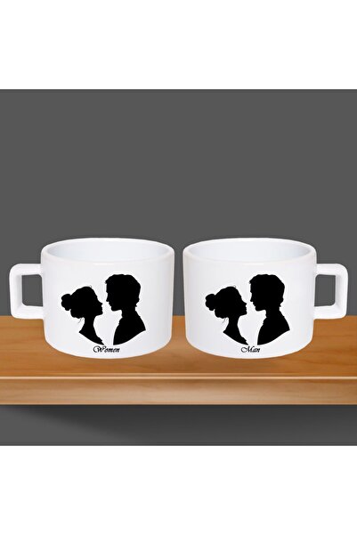 Bytwo مجموعة أكواب مطبوعة مكونة من قطعتين خاصة للعشاق - كوب زجاجي 420