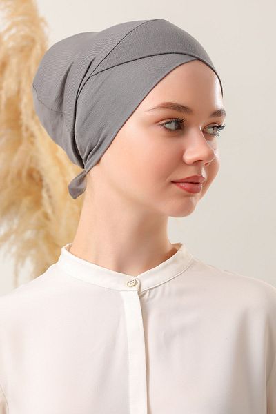 Melodi Scarf Δέσιμο χωρίς ραφή σταυρωτό σκούρο γκρι
