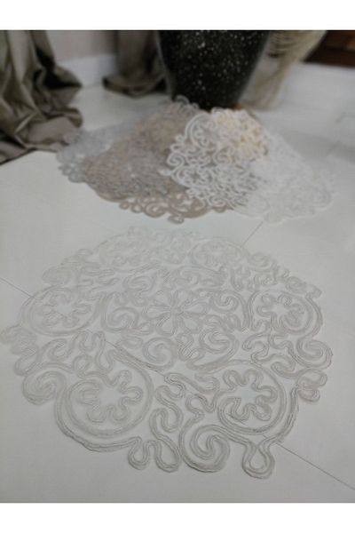 CAMİNHO DA LUA Placemat Broderie Specială Farfurie Ivy Masă Și Set Prezentare Dowry Box Crem