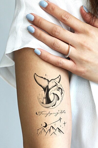 BP Tattoo Balina Kuyruğu Minimal Geçici Dövme