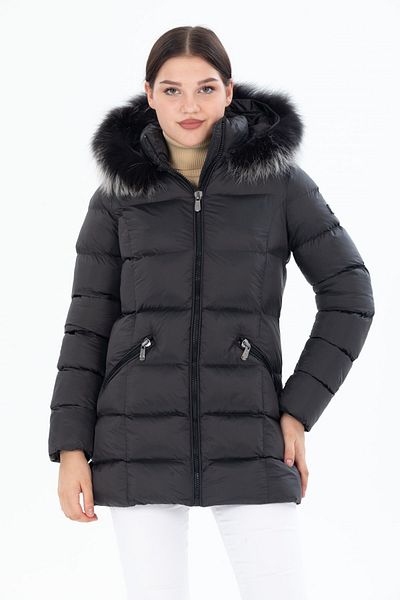G-FOX Palton puf pentru femei, lung, detașabil, cu glugă, căptușit, rezistent la vânt, 8651