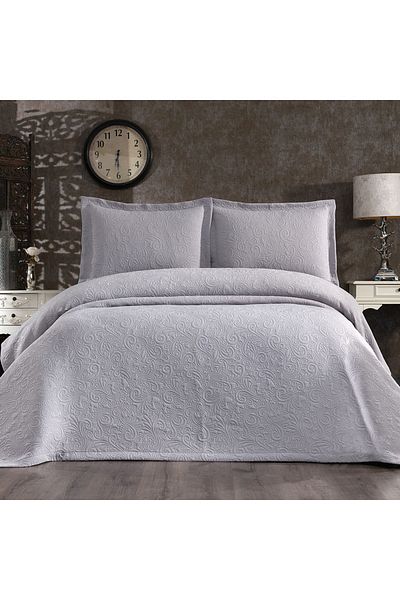 Solinas Collection مفرش سرير مزدوج رمادي من Soldi Fiori