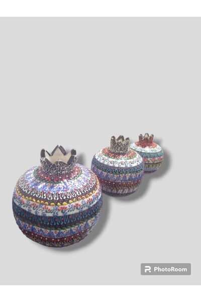 RGS ÇİNİ Rgs Homelife Nar Takımı El Işlemeli Kabartma Desenli dekoratif ( 3' ...