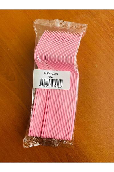 AKTEZ-EL Pink Luxury Plastic Fork 25 Pieces