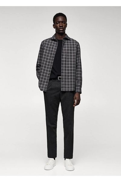 MANGO Man Slim Fit καρό πουκάμισο