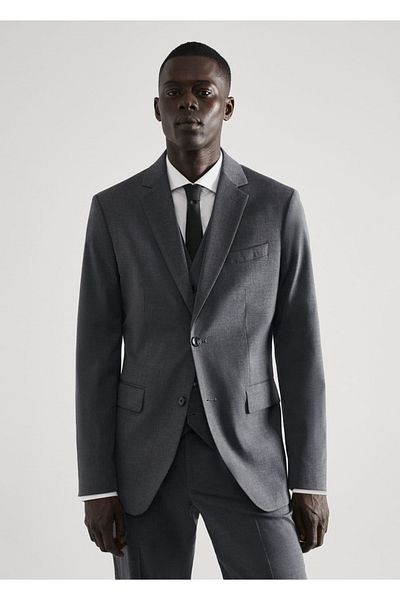 MANGO Man Stretch Fabric Slim Fit Blazer Jacket