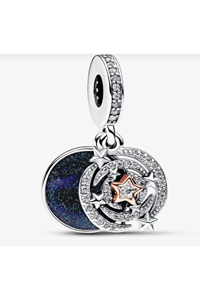 Lines Bijuteri İki Renkli Kayan Yıldız Çift Sallantılı Charm