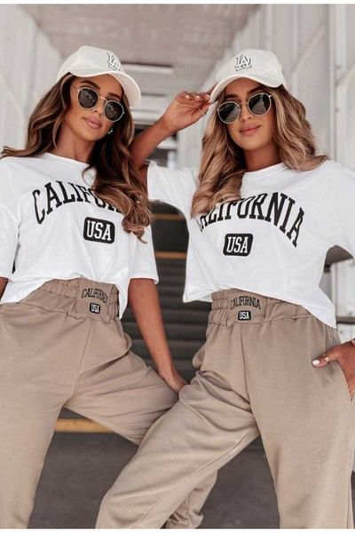 Limerence MK Γυναικεία στάμπα Καλιφόρνια T-shirt Ζώνη California printed αθλητική φόρμα