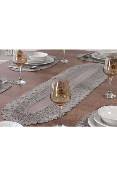 Tropikhome American Service Gray Dowry Single Runner Set - Coffee Table Runner