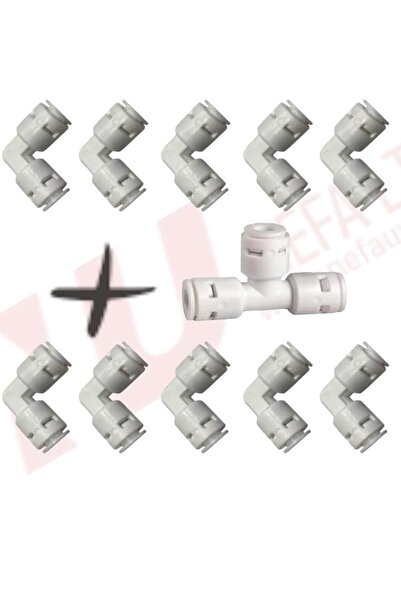 Nefa Tüm Su Arıtma Cihazlarına Uyumlu Quick 'L Dirsek 10 adet + 1 adet T Dirs...