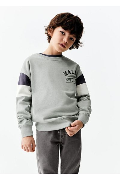MANGO Kids Hanorac verde pentru copii