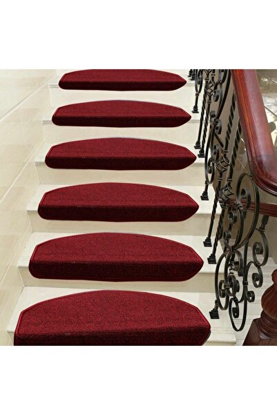 Stepmat Bordo Bukle Kendinden Yapışkanlı Merdiven Basamak Paspası/halısı