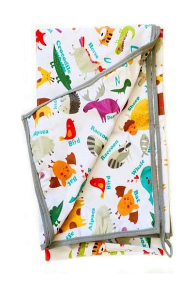 Aşkın Parti Evi 145x100cm Zoo Liquid Proof Floor Cover for High Chair Bottom, Table Cloth, Machine Washable
