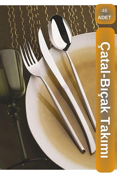 Viyalente Roma 48 Piece Matte Cutlery Set