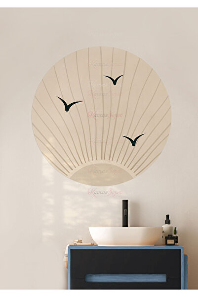 KanvasSepeti ملصق جداري على شكل قماش سميك ذاتي اللصق مزخرف بفن بوهيمي تجريدي