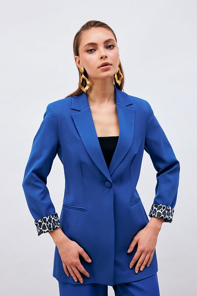 Sateen Jachetă clasică cu guler mono - Sax Blue