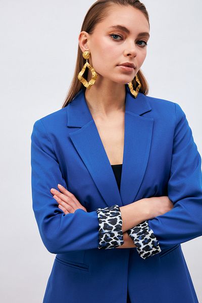 Sateen Jachetă clasică cu guler mono - Sax Blue