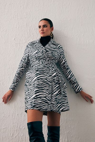 Sateen Belted Leather Trench - Ecru