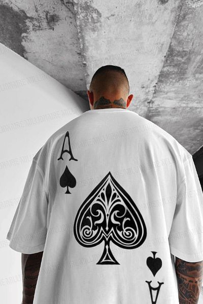 Teenage Millionaire Ανδρικό μπλουζάκι με μπλουζάκι Spade Ace με στάμπα λευκό