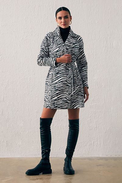 Sateen Belted Leather Trench - Ecru
